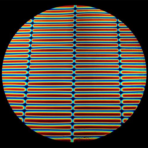 DC690C - CBS Thin Dichroic Rainbow 1 On Black Stripes (3/4") 4"x4.75" - 96 COE