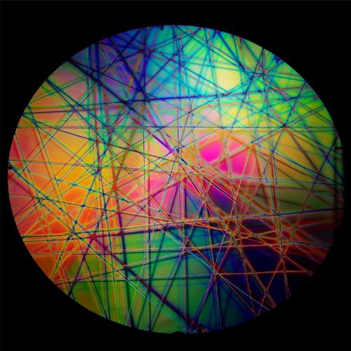 DC696C-CBS Thin Dichroic Mixture On Black Pixie Stix 4"x4.75" - 96 COE