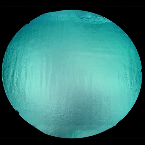 DC843C-CBS Thin Dichroic Silver Blue On Black 4"x4.75" - 90 COE