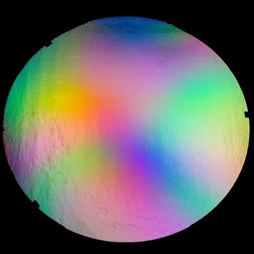 DC862A-CBS Thin Dichroic Rainbow Mix On Black 16"x19"- 90 COE