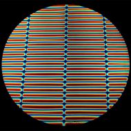 DC898B-CBS Thin Dichroic Rainbow 1 On Black 3/4"Stripes 8"x9"  - 90 COE