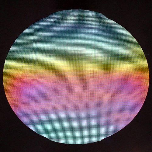 DC904C-CBS Thin Dichroic Rainbow 1 On Black Squares 4"x4.75" - 90 COE