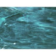 DG1080- Designer Glass Dark Aqua/White/Clear Wispy