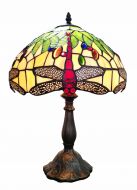 83112-Dragonfly Pattern Tiffany Stained Glass Shade & Lamp Base