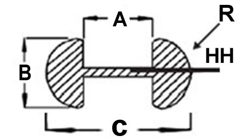 2065CS Case Cascade 1/4" Round H Lead Came (High Heart) #RH64 
