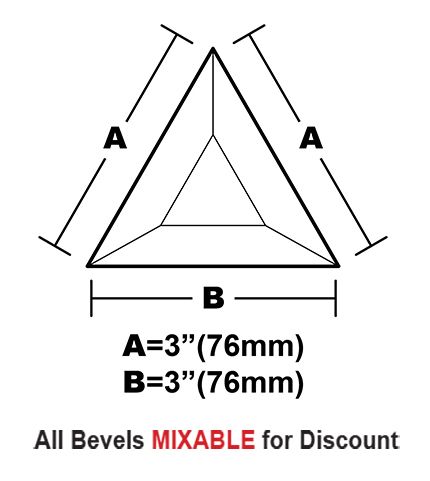 BVT33CS-Case 540ea. Tri.Bevel 3"x3"x3" 