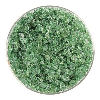BU124793F- Bullseye Frit Coarse Light Mineral Green 5oz Jar - 90 COE