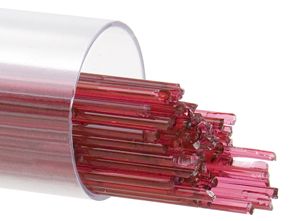 BU131107- Bullseye 1MM Cranberry Pink Transparent Stringers - 90 COE