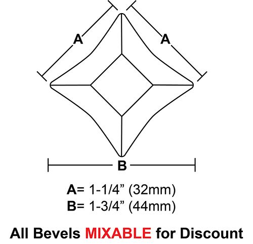 BVS14CS-Case 1080ea. Star Bevel 1-1/4"x1-1/4"x1-3/4" 