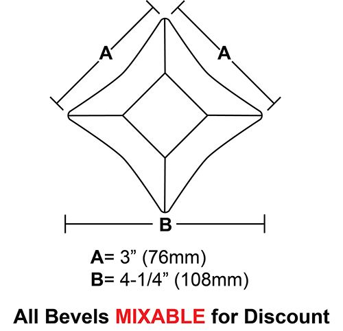 BVS33-Star Bevel 3"x 3"x 4-1/4" 