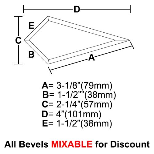 BVT03-Tear Bevel 3-1/8"x1.5"x2-1/4"x4"x1.5"