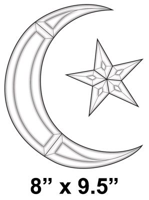 crescent moon and star outline
