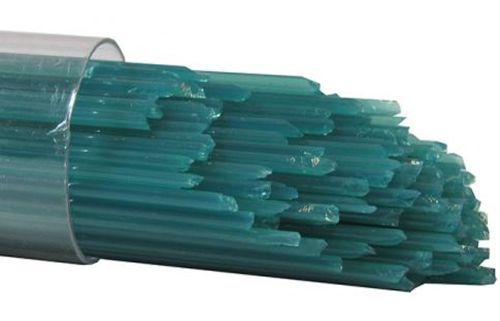 US1028- Oceanside Peacock Green Opal Stringers 96 COE #2234