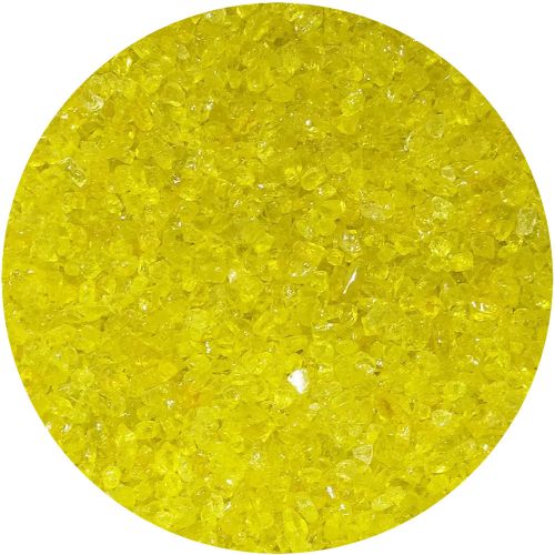 Y960500C4-Youghiogheny Frit Coarse Yellow Transparent 4oz Jar - 96 COE (#500)